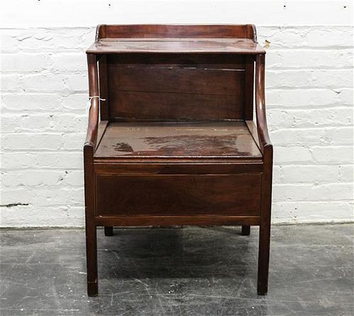 * An English Mahogany Commode Cabinet Height 29 x width 20 3/4 x depth 18 3/4 inches.