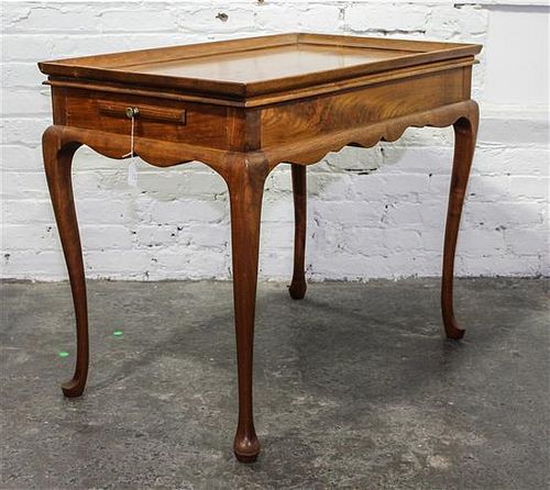* A Queen Anne Style Mahogany Tea Table Height 26 x width 32 x depth 20 inches.