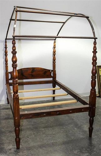 * An American Walnut Canopy Bed Height at highest point 84 3/4 inches.