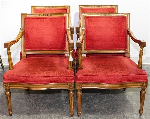* A Set of Four Armchairs Height 31 inches