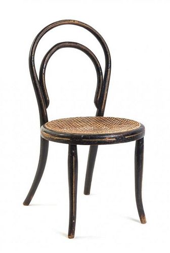 Style of Thonet, FIRST HALF 20TH CENTURY, a bentwood child's chair, having a circular cane upholstered seat
