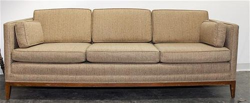 * A Modern Upholstered Couch Height 30 1/4 x width 83 1/2 x depth 32 1/2 inches.
