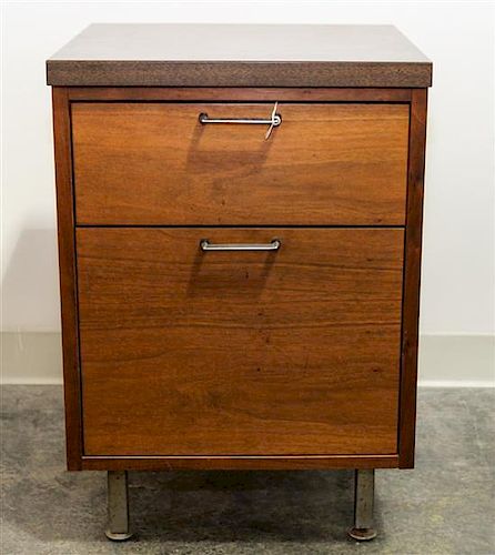 A Mid-Century American Wood File Cabinet Height 26 1/8 x width 18 1/4 x depth 18 1/2 inches.