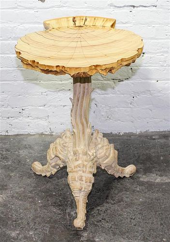 A Whimsical White Painted Side Table. Height approximately 26 inches.