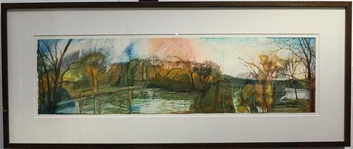 Barrett Richmond, (20th century), Forest and Water Scene (triptych)