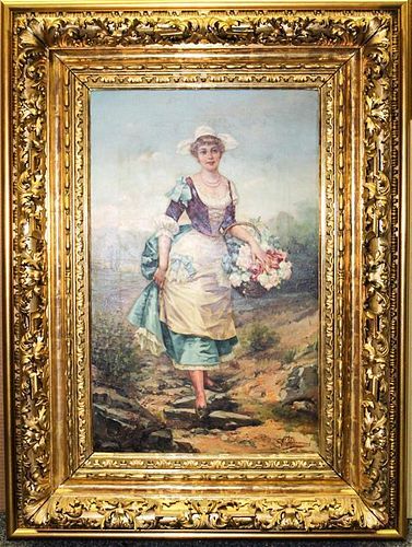 A. Duming, (19th/20th century), Lady in a Landscape