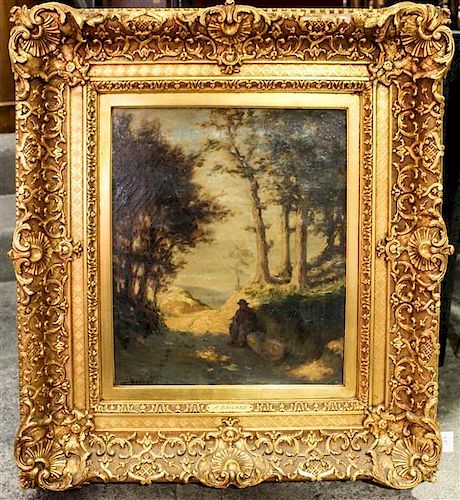 Francois Xavier Bricard, (French, 1881-1935), Figure in Landscape
