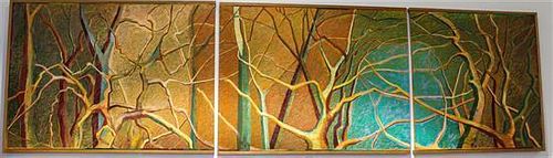 Ms. Richmond, (CIRCA 1980s), Orange Triptych