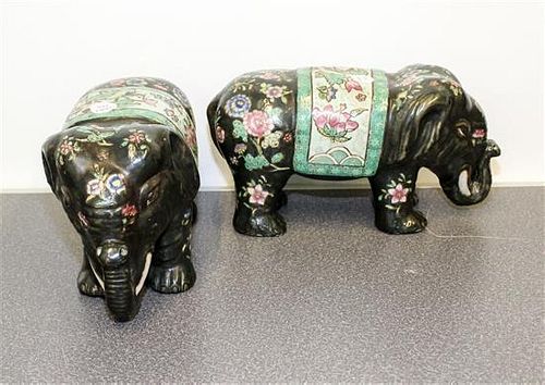 A Pair of Chinese Ceramic Pillows Height 6 1/2 x width 12 1/2 inches.