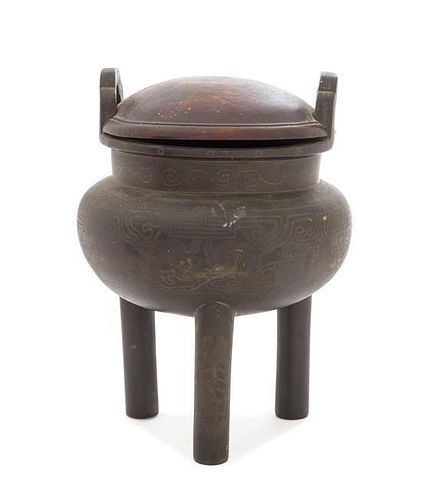* A Bronze Tripod Censer Height overall 5 3/4 inches.
