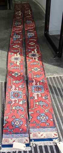 * Two Wool Carpet Fragments Each 18 feet 7 inches x 10 1/2 inches.