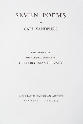 * (MASUROVSKY, GREGORY) SANDBURG, CARL. Seven Poems. NY, 1970. Limited, signed.