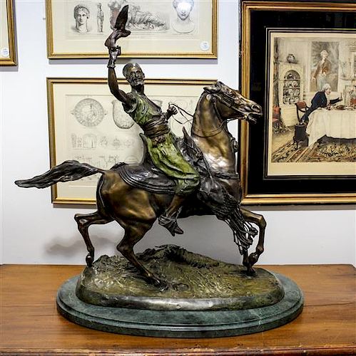 A French Bronze Sculpture, Pierre Jules Mene (French, 1810-1879) Height overall 28 1/4 inches.