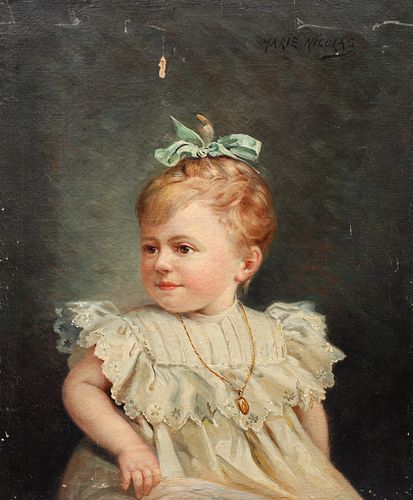 Oil/Canvas Marie Nicolas (French, 19th Century)
