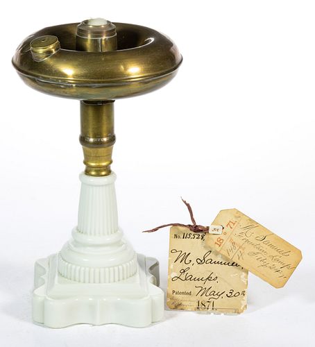 MARKS SAMUELS PATENT MODEL KEROSENE ASTRAL-TYPE STAND LAMP