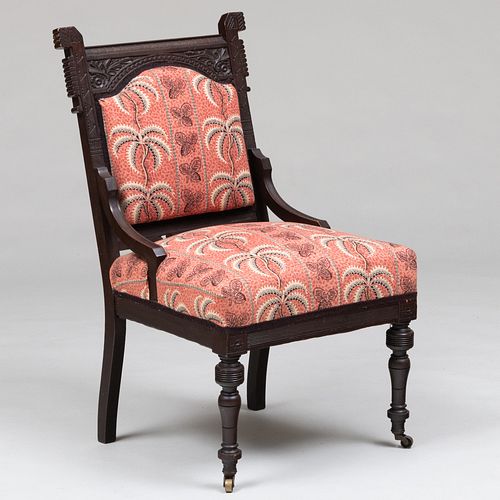 Aesthetic Movement Carved Oak Side Chair