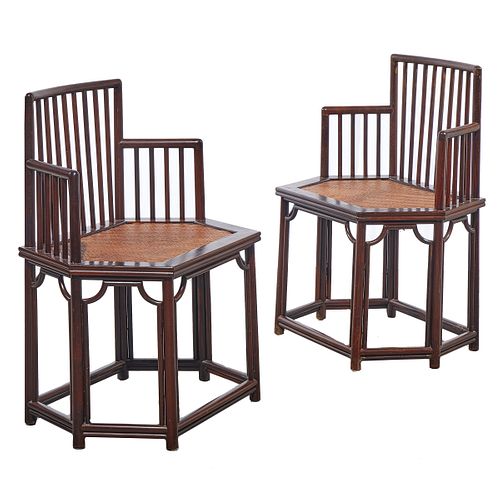 Pair Chinese Corner Chairs