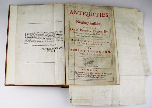 1677 Antiquities Of Nottinghamshire By Robert Thoroton
