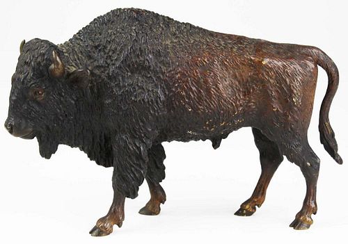Ca 1900 Bronze Of A Bison/ Buffalo W/ Original Patina