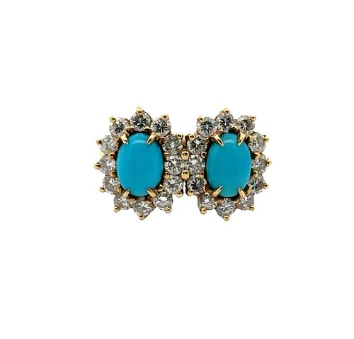 Turquoises & Diamonds 18k Gold Ring