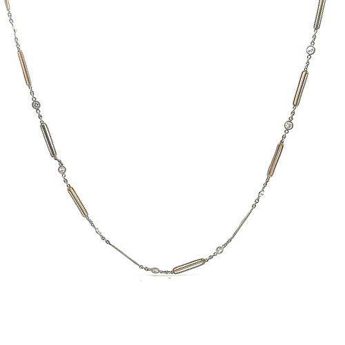 Antique Diamonds by the Yard Chain in 18k Gold & Platinum
