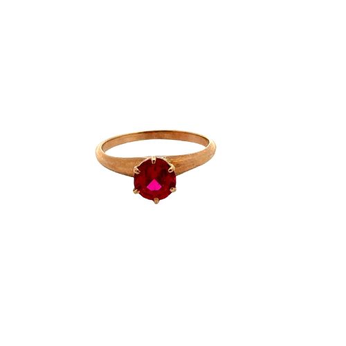 14k gold Antique Ring with synthetic Ruby