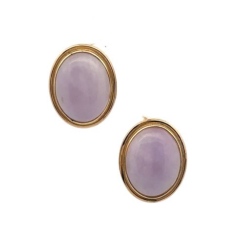 Lavender Jades 14k Gold Earrings 