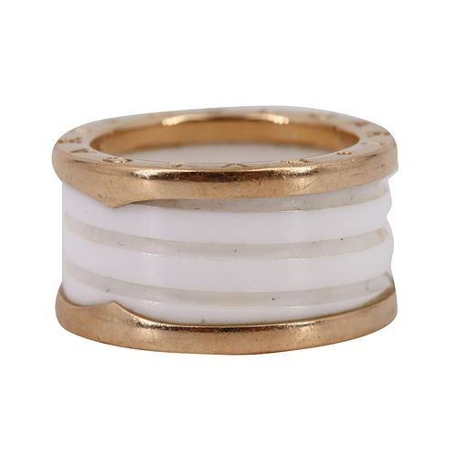 Bvlgari B.Zero1 Ceramic & 18k Gold Ring