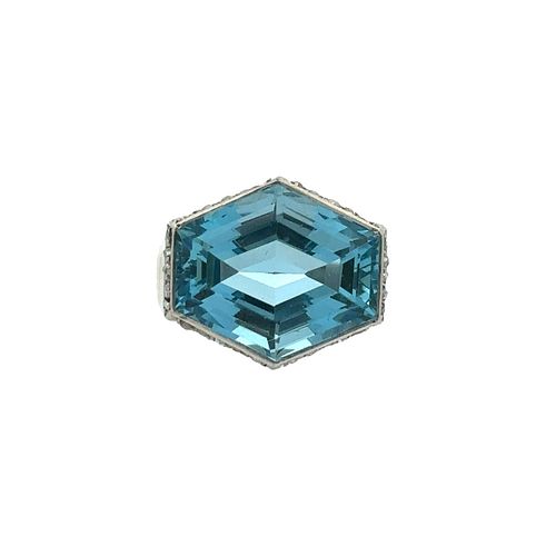 Santa Maria Aquamarine & Diamonds Platinum Ring