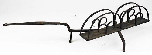 Early 19Th C Wrought Iron Fire Place Toaster