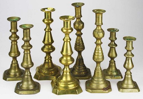 Early 19Th C Brass Candlesticks (4 Prs)