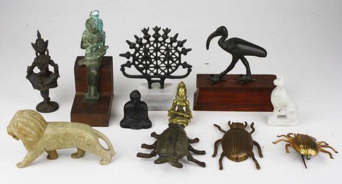 Lot Of 11 Various Bronzes And Carvings