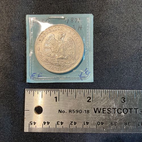 Mexico 1871 Zs H 1 Peso Silver Coin