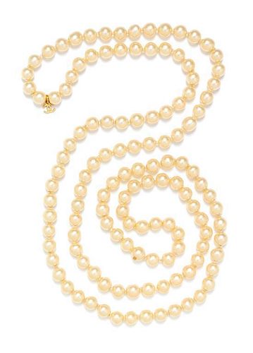 * A Chanel Faux Pearl Necklace,