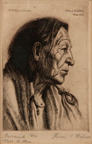 Henry C. Balink Pencil-Signed Etching, Chief Paccaneh