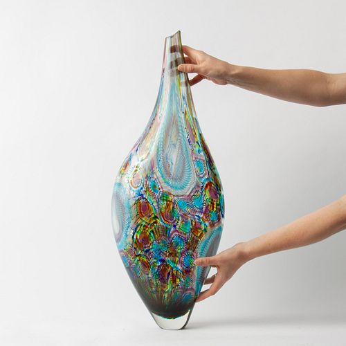 Afro Celotto Tall Murano Art Glass Vase