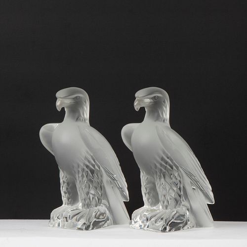 Lalique France Pair of 'Liberty' Eagles