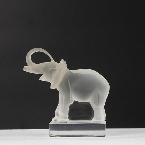 Lalique France Frosted Glass Elephant