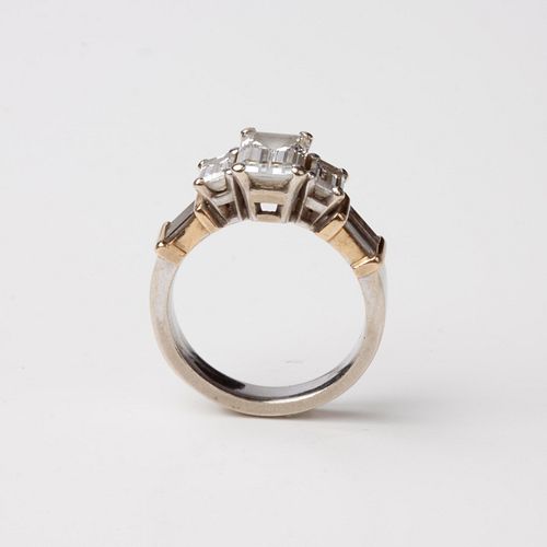 14k Diamond Ring 1.6ctw, Emerald Cut