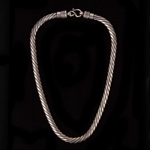 800 Silver Flat Rope Necklace, 93.5g