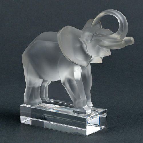 Lalique Crystal Elephant Sculpture