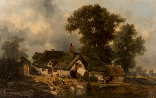 LOUIS ADOLPHE HERVIER (French, 1818-1879), Farmyard Scene
