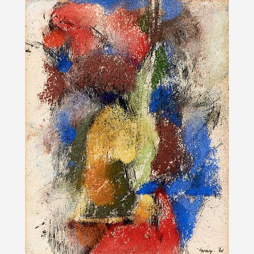 CLEVE GRAY 1961 Mixed Media Painting on Paper