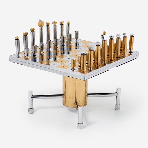 Unique Game Table with Pieces, Manner of Paul Evans