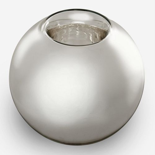 Christofle UNI Large Metallized Glass Vase