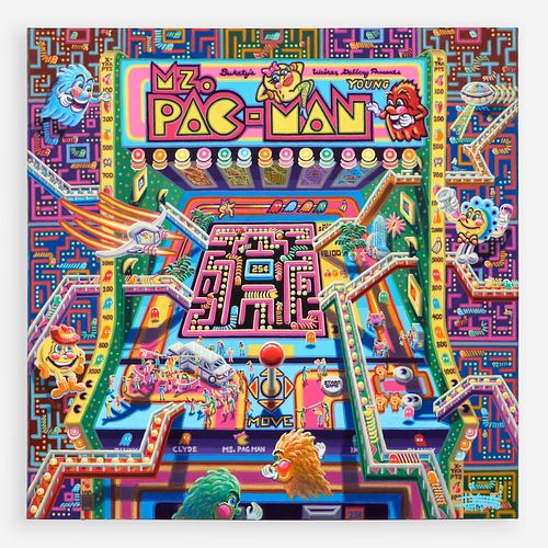 IAN YOUNG "Mz. Pac-Man" (2014 Acrylic on Canvas)