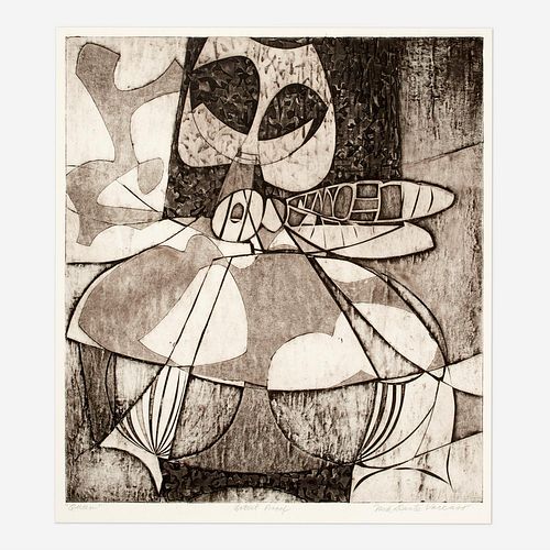 NICK VACCARO "Queen" (Early 1960s Collagraph)