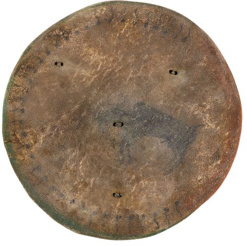 Rare 19th C. Crow Buffalo War Shield w/ Paperwork
