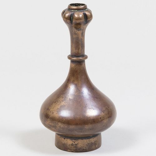 Chinese Bronze Garlic Mouthed Vase 