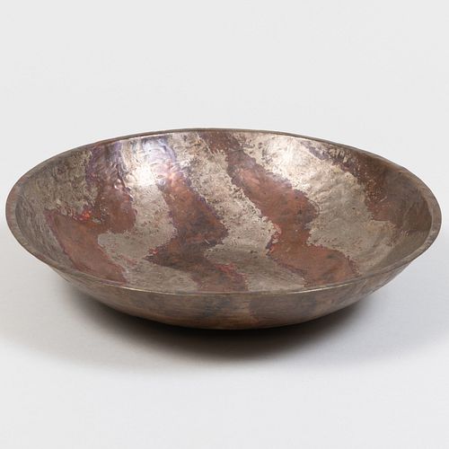 Modern Mixed Metal Planished Bowl